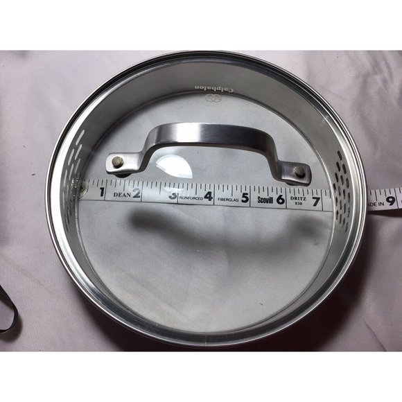 CALPHALON 7 1/4” Glass Stainless Steel 1084118 Replacement Strainer Metal Lid - Picture 8 of 8
